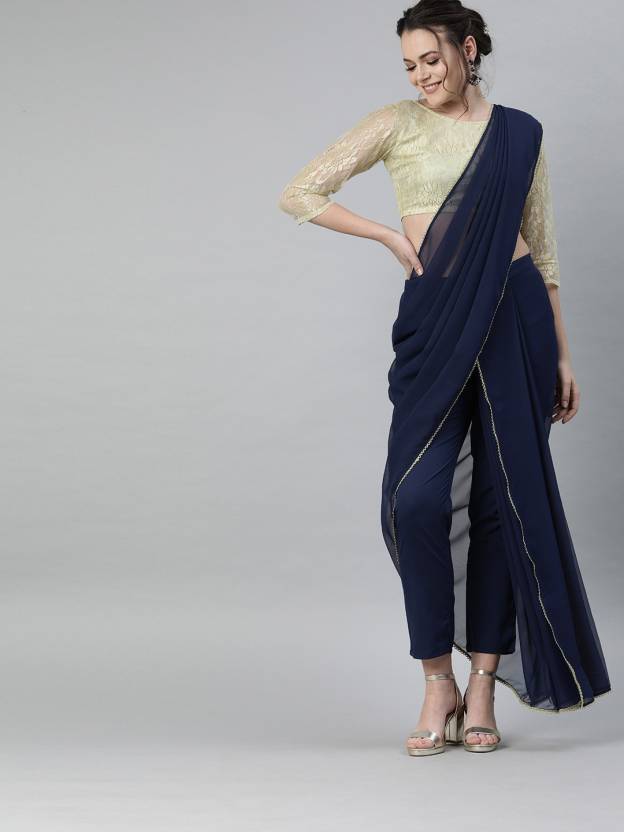 Shakumbhari Women Pant Sari Set - Buy Shakumbhari Women Pant Sari Set  - FRESHERS PARTY LOOK IN SAREE