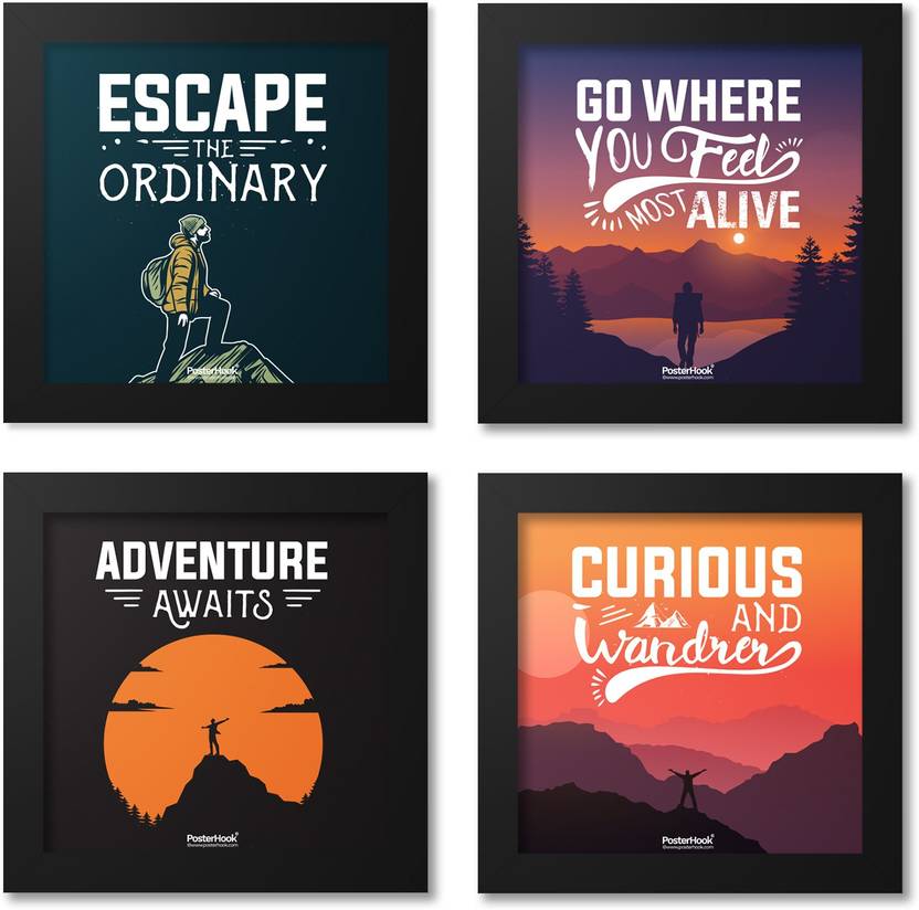 Travel Quotes Framed Posters for Wall Motivational and Inspirational