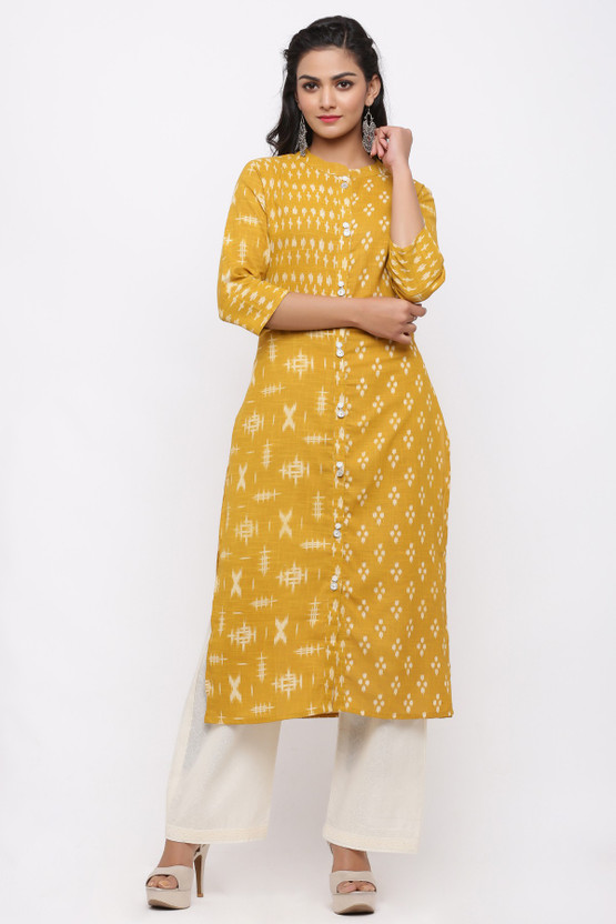 ikat straight kurti