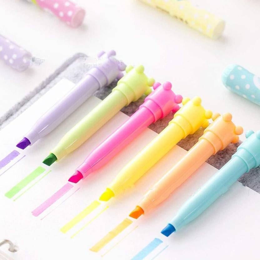 OYTRA 6 Piece Highlighter Marker Stationery Animal Theme