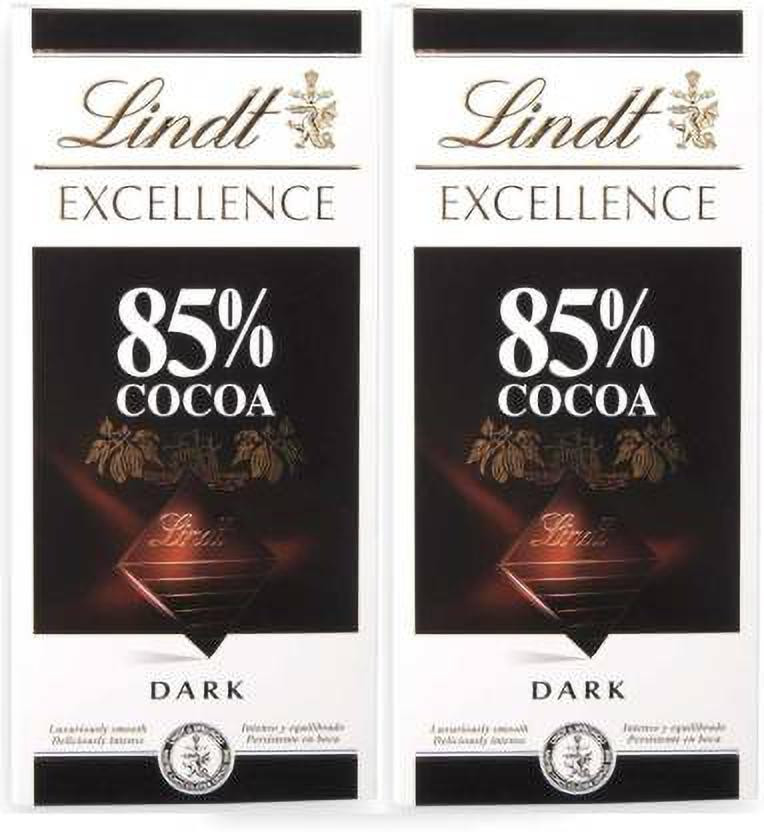 LINDT Excellence 85% Cocoa 100g Bar (Pack of 2) Bars (2 x 100 g) Bars(2 x 100 g)
