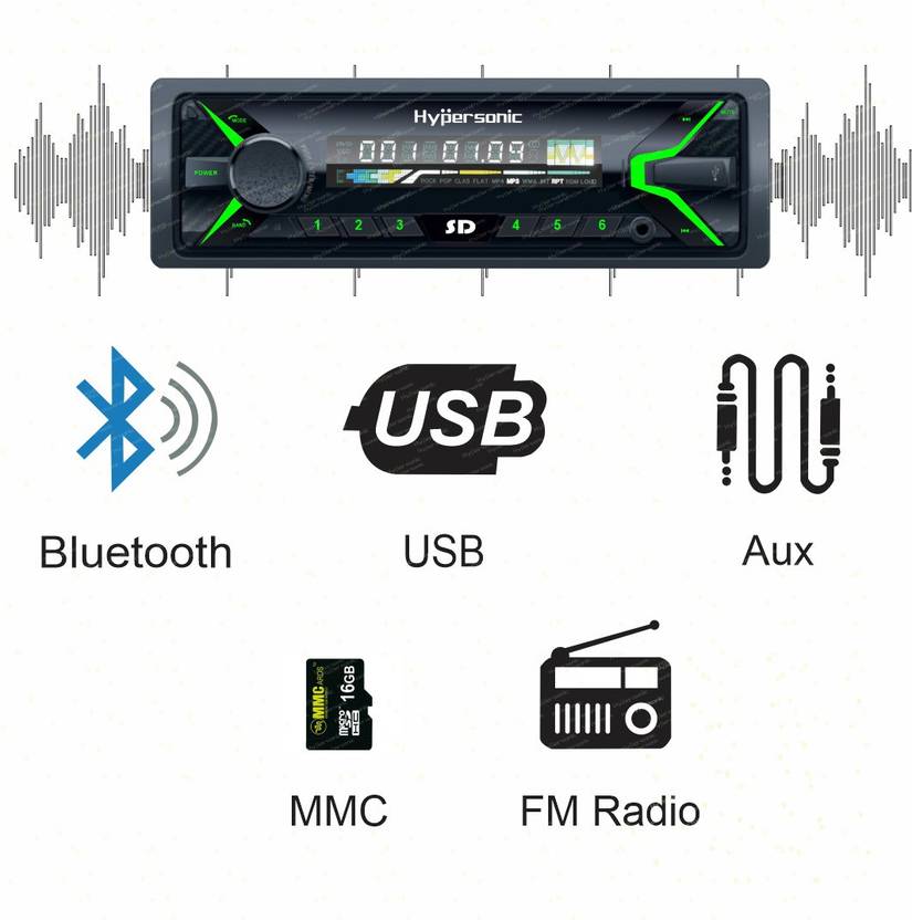 Hypersonic HYP2092 UNIVERSAL SINGLE DIN CAR STEREO Car Stereo Price in