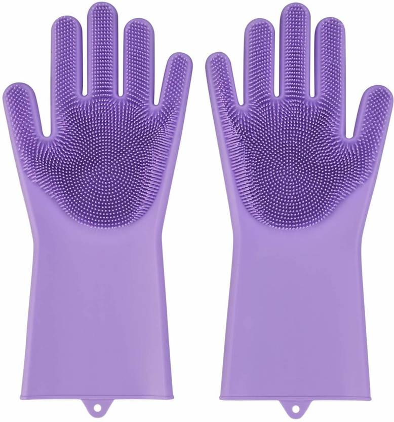 HUKBO Magic Silicone Dish Washing Gloves, Silicon Cleaning Gloves