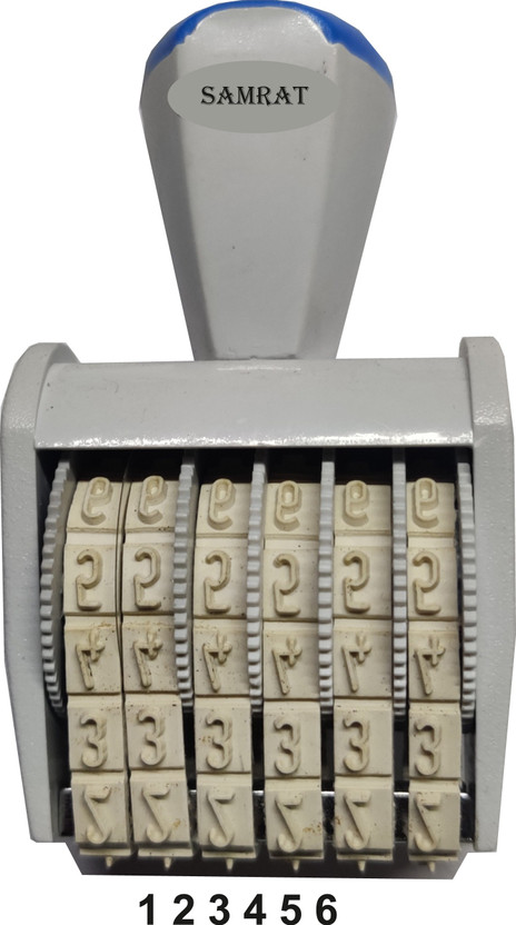 Samrat 6 DIGIT STAMP (NUMBRING STAMP ) RUBBER STAMP(SMALL, BLUE)