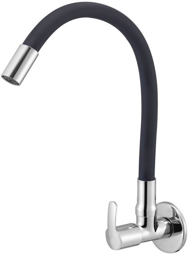 Prestige Q3B3507 Q3 Flexible Sink Cock With Wall Flange Black For