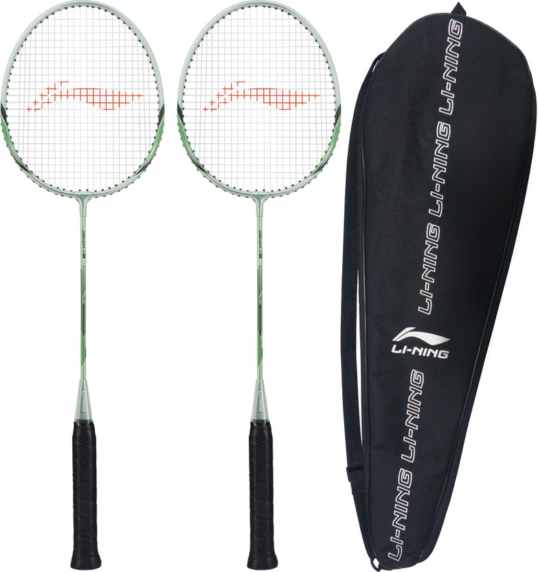 LI-NING XP-80-IV ( strung ) - Pack of 2 With 1 full cover Grey, Green Strung Badminton Racquet(Pack of: 2, 93 g)