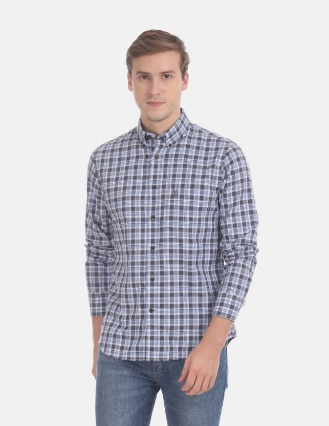 . POLO ASSN. Men Checkered Casual Blue Shirt - Buy . POLO ASSN. Men  Checkered Casual Blue Shirt Online at Best Prices in India 