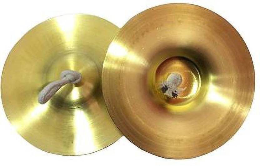 mPix Cymbal Finger Manjeera/MANJIRA BRASS PAIR WITH White COTTON STRING