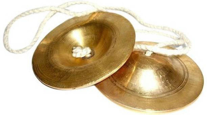 mPix Brass (Pittal) Manjeera /Manjira/manjoora Musical Instrument-Medium Size Kartal Instrument