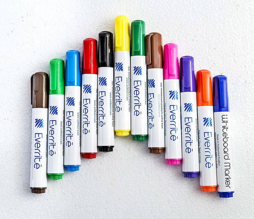 everrite 12 Colour Whiteboard Marker or Dry Erase Marker