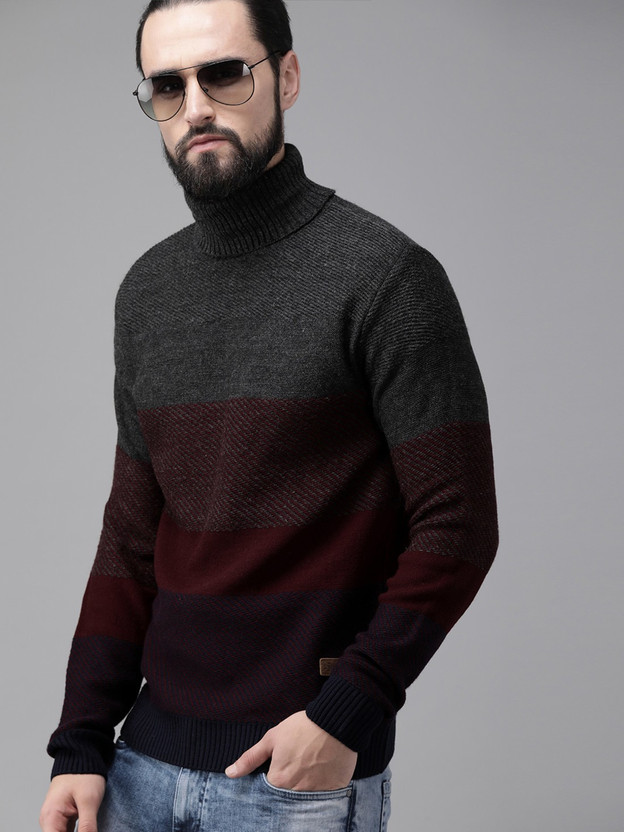 Roadster Printed Turtle Neck Casual Men 