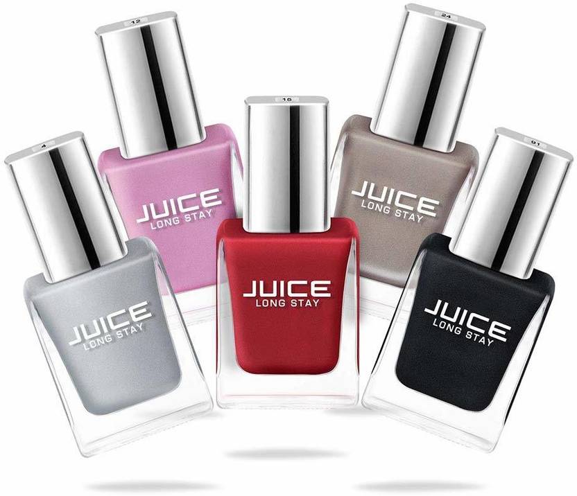 Juice Nail Paint Combo 16 Liquid Silver, Charm Pink, Tickle Me Pink