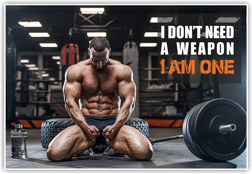 Gym Posters For Bedroom Living Room Hall Wall Sticker 3D Poster Art