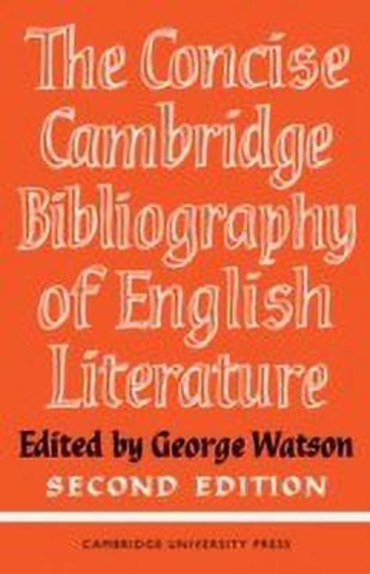 The Concise Cambridge Bibliography of English Literature