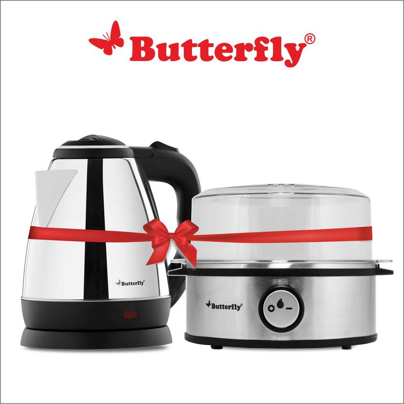 Butterfly Electric Kettle (1.8L, Black) & Egg Boiler Price in India