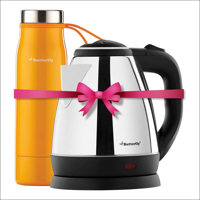 Butterfly Electric Kettle (1.8L, Black) & 500 ml Vacuum Flask Price in
