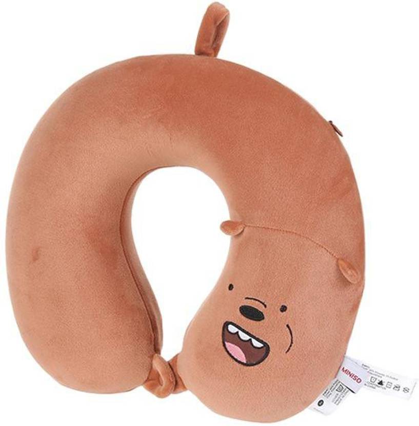 MINISO We Bare Bears Memory Foam Ushaped Pillow Neck Pillow Brown Price in India