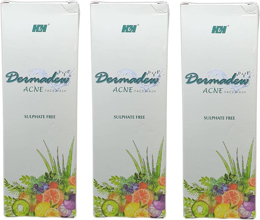 Dermadew Acne Facewash (Pack of 3*100ML) Face Wash Price in India