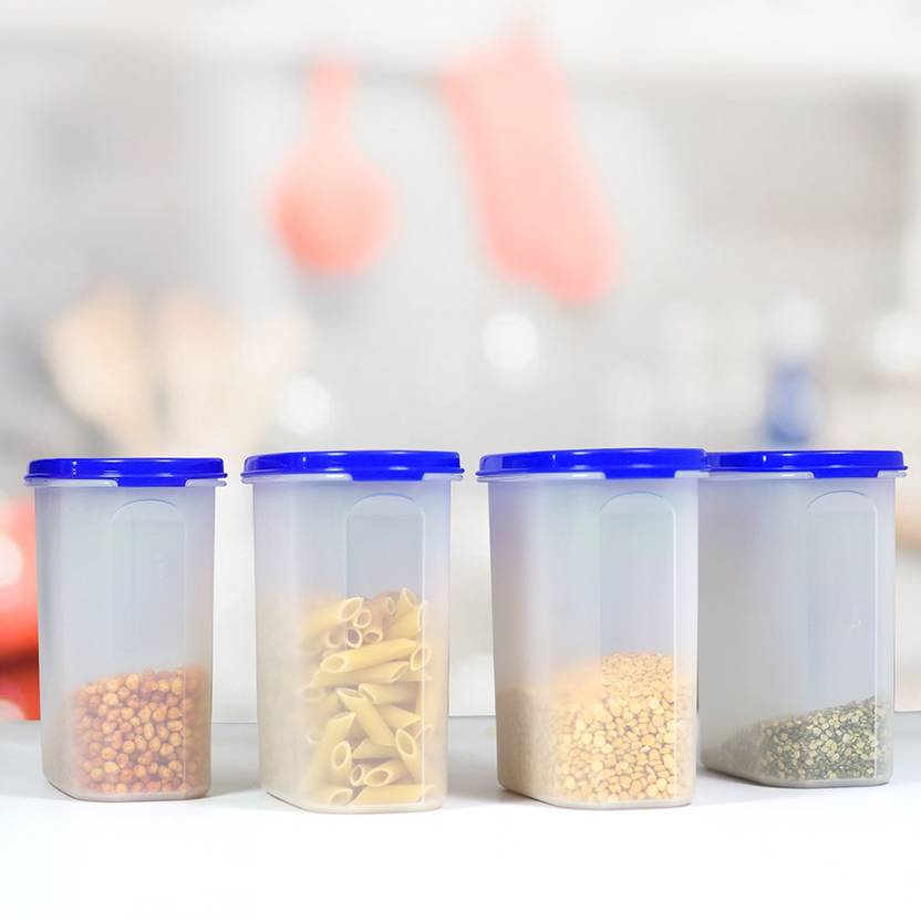 Tupperware OVAL #3 1700 ml Polypropylene Grocery Container Pack of 4, White