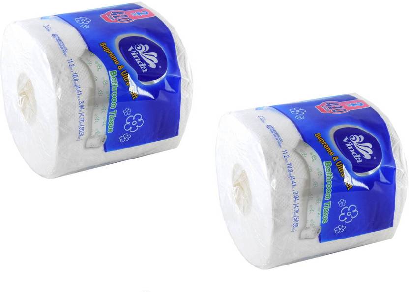 Vinda Pack of 2 Supreme and Ultra Soft Toilet Paper Roll, 420 Sheets