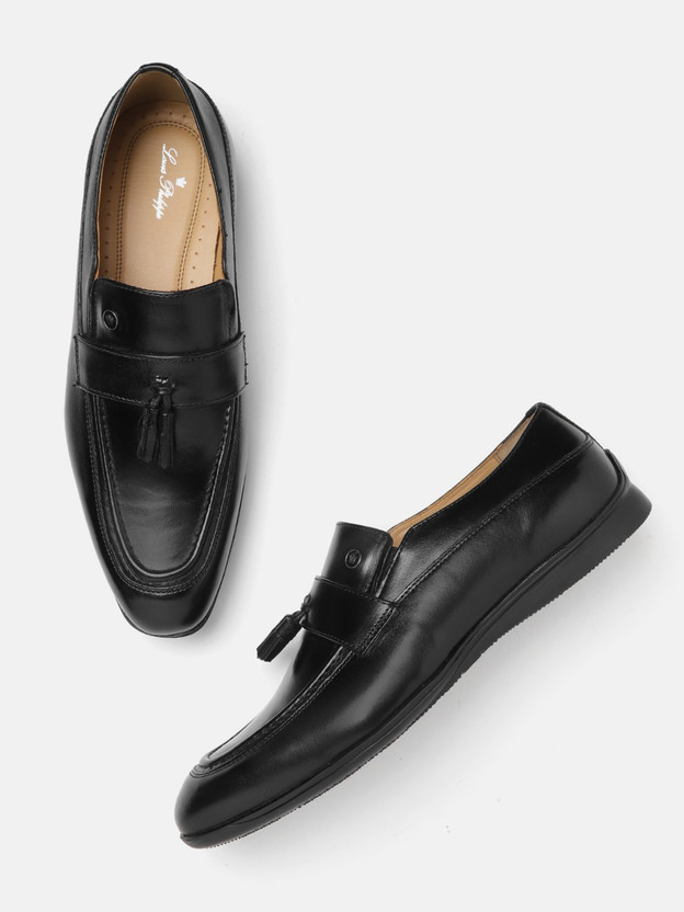LOUIS PHILIPPE Men Black Leather 