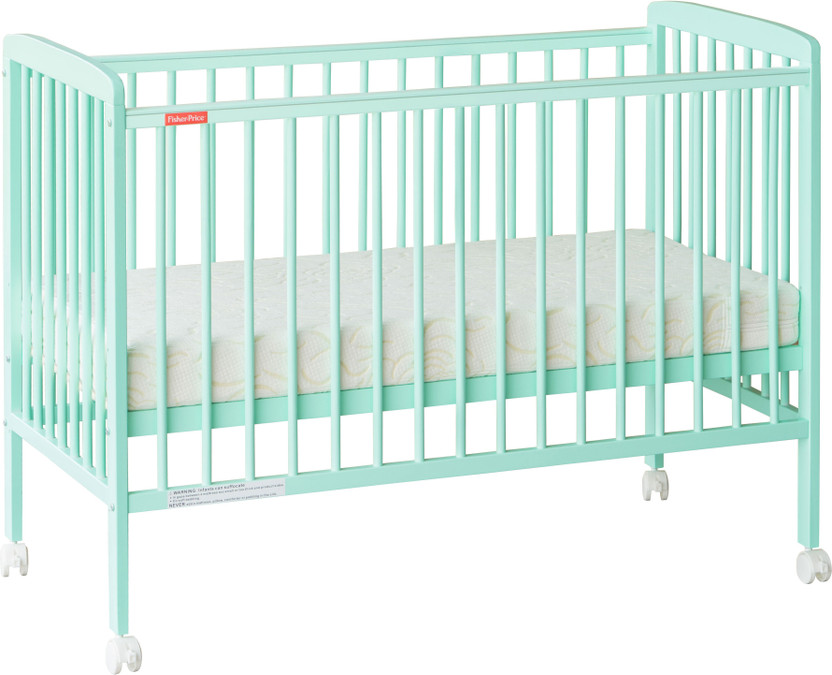 FISHER-PRICE Joy Crib with Mattress - Sea Green Cot(Sea Green)
