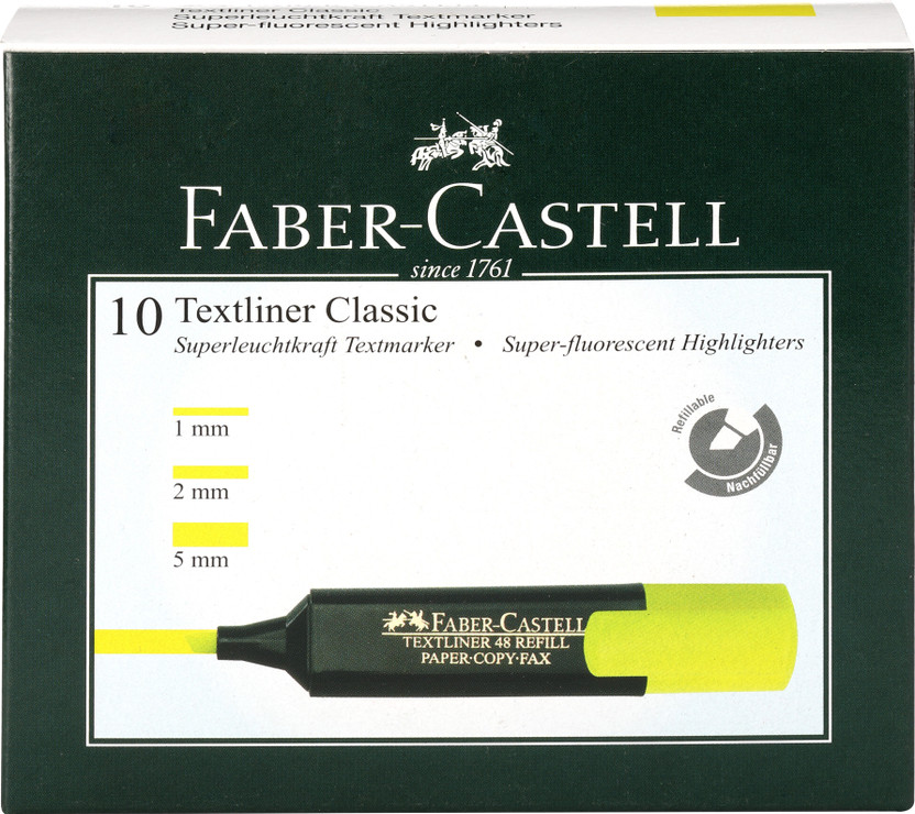 FABER-CASTELL Textliner Classic(Set of 10, Yelllow)