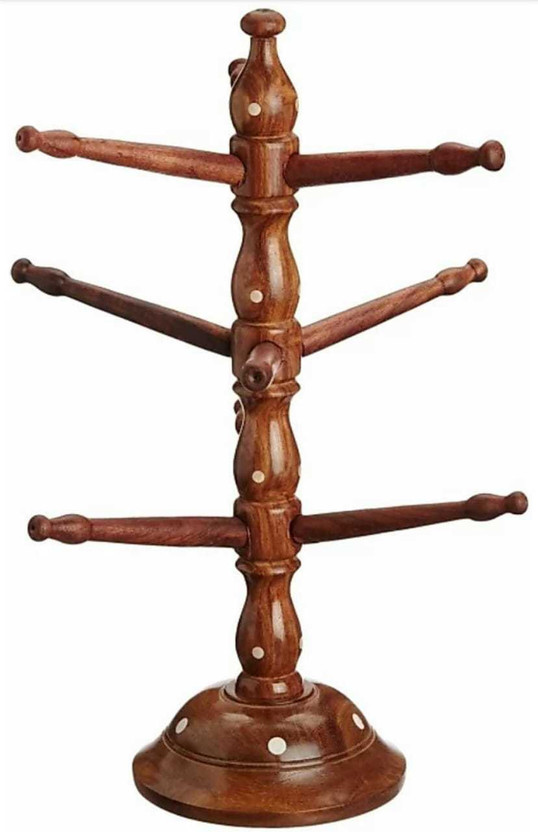 The The Furniture Store Sheesham Wood Bangles Stand, Bangle Hanger/holder Decorative Showpiece  -  30 cm(Wood, Brown) - Flipkart Deal