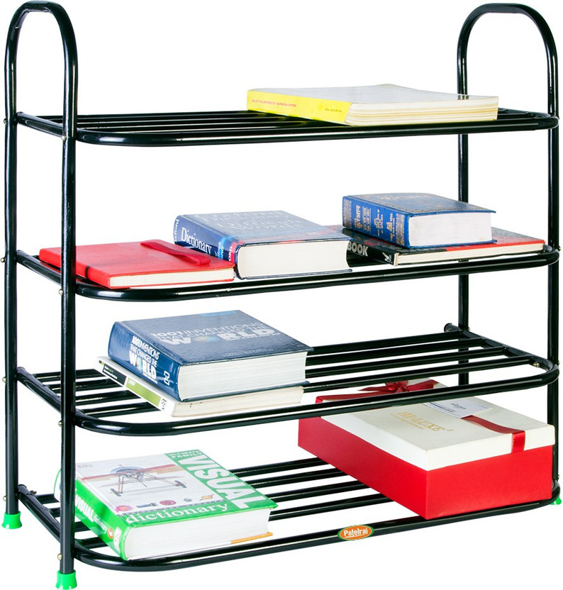 Patelraj Metal Open Book Shelf(Finish Color - Glossy Black, DIY(Do-It-Yourself))