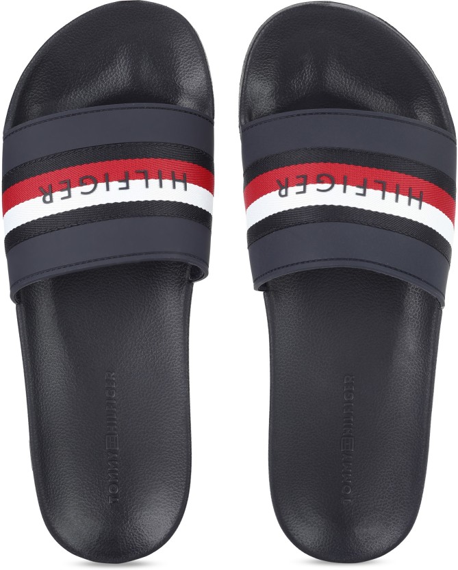 red tommy hilfiger slides