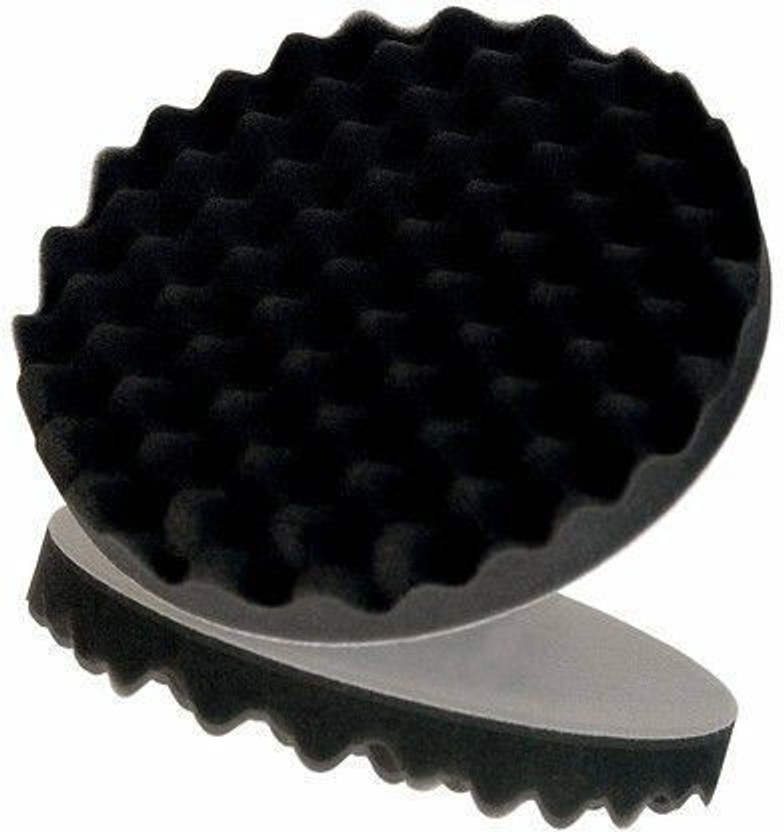Mass Pro Wave Sponge Velcro Pad Black Foam For Polishing, Wax Etc. Vehicle Polisher(7 inch)