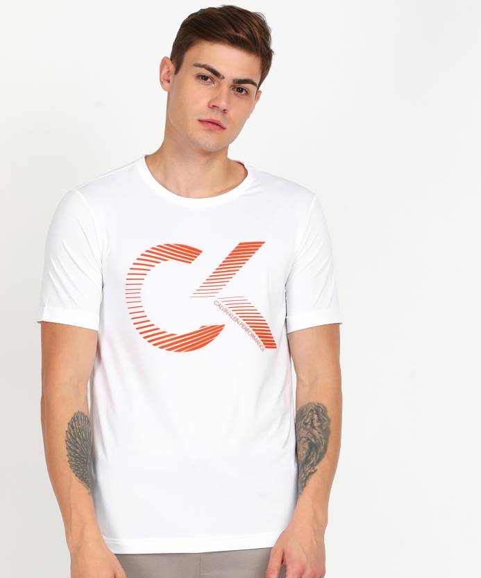 Calvin Klein Performance Printed Men Round Neck White T-Shirt - Buy Calvin  Klein Performance Printed Men Round Neck White T-Shirt Online at Best  Prices in India 