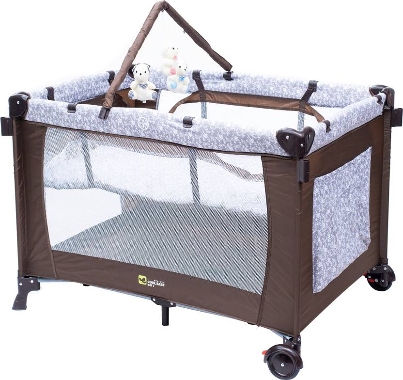 Iris Portable 2 in 1 Infant Baby Travel Cot, Bed Play Pen, Child Playpen Entryway, with