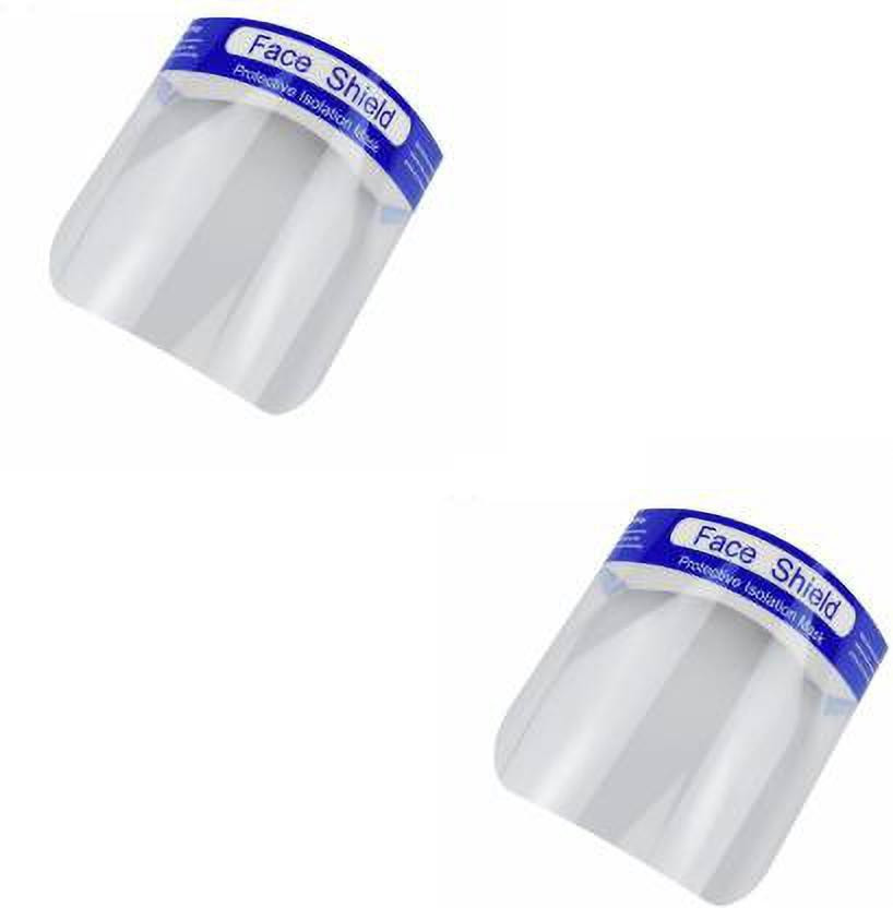 EFFULGENT SAFE LIVING MASK SHIELD HELMET Case Creation Safe Protective Isolation Full Cover Face Shield Mask Eyes Nose Full Frontal Protection Safety Equipment - Transparent Clear Safety Visor (pack of 2) Safety Visor(Size - 33)