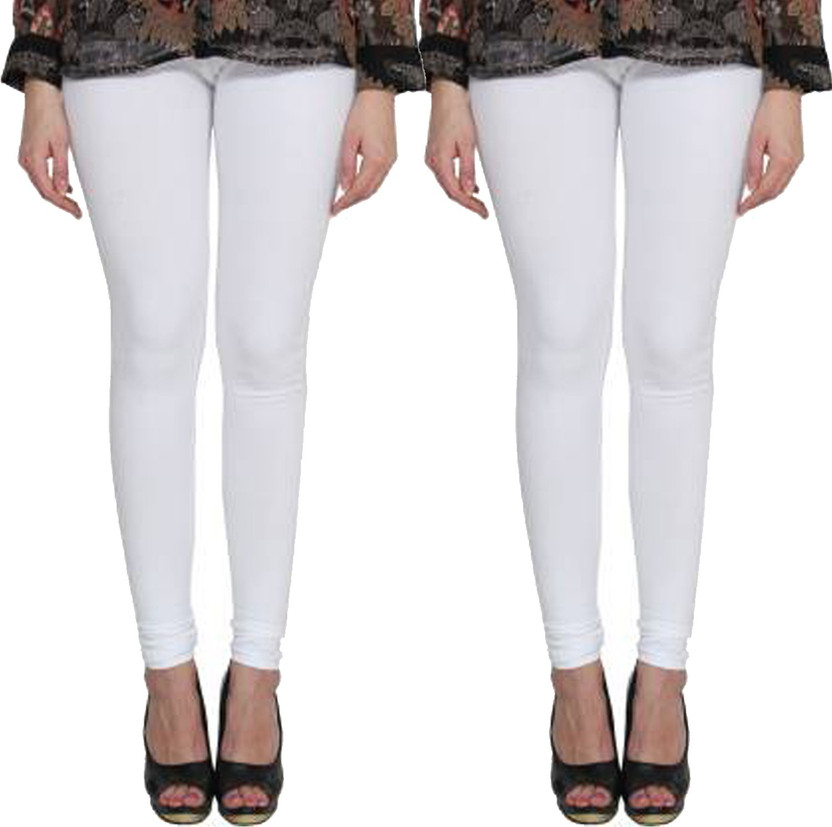 Clarita Churidar  Ethnic Wear Legging(White, Solid)