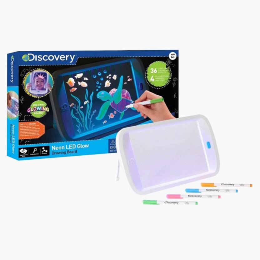 Discovery Kids LED Neon Glow Drawing Light Board - 36 Different light