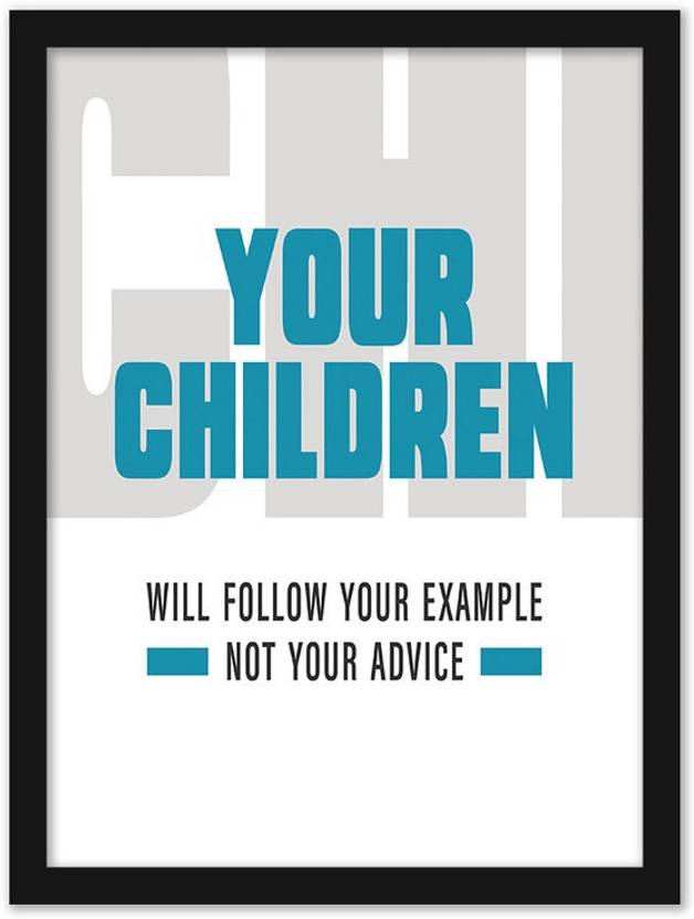 Motivational Quote Poster with Frame for Office Wall School