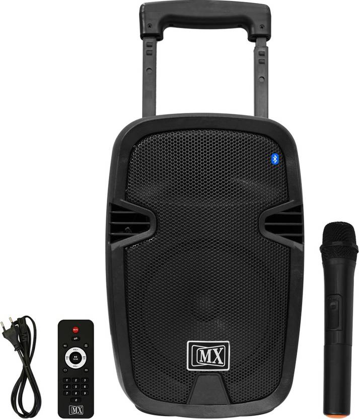 MX 8 inches Portable Multimedia Trolley Speaker With Builtin Amplifier