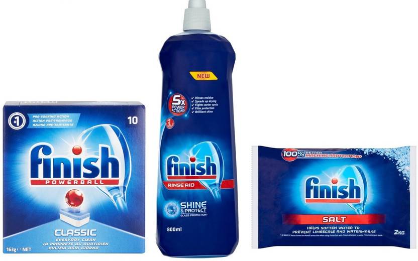 Finish Dishwashing Combo( Tablet, Rinse Aid and Salt) Dishwashing Detergent Price in India Buy