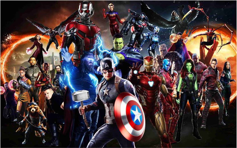 The Marvel Avengers Wall Poster For Room With Gloss Lamination M9 Paper