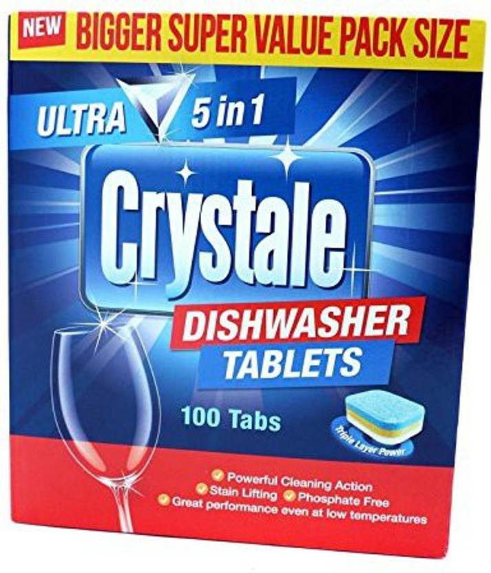 Crystale Dishwash Tablets- 100 count Dishwashing Detergent(100 Pod)