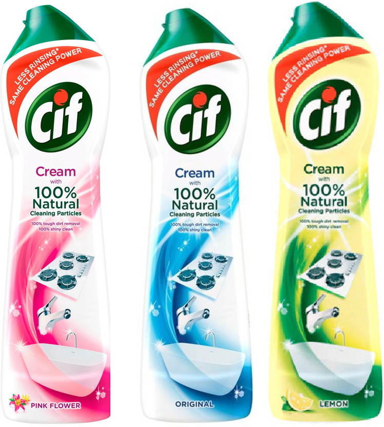Cif Cream Cleaner Combo ( Lemon, Original and Pink Flowers) Kitchen Cleaner(1.5 L, Pack of 3)