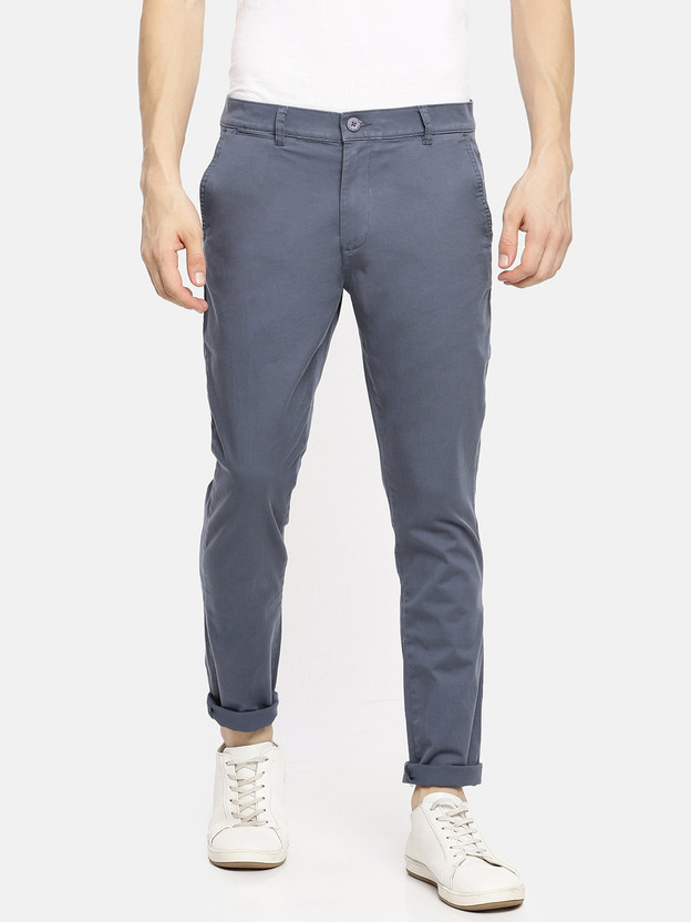 The Indian Garage Co. Slim Fit Men Blue Trousers
