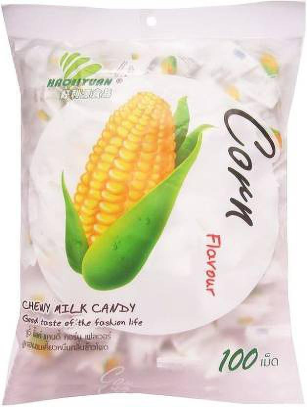 Haoliyuan Corn Toffee Gummy Milk Fruit Candy 100pcs (Imported) Corn Candy(360 g)