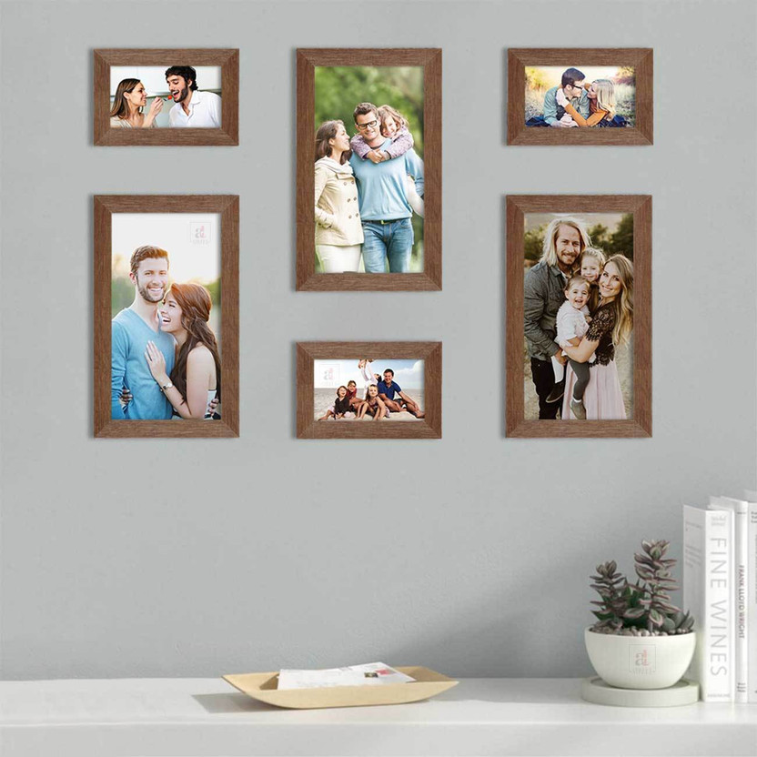 Art Street Wood Wall Photo Frame(Brown, 6 Photo(s), 6x10 Inchs, 4x6)