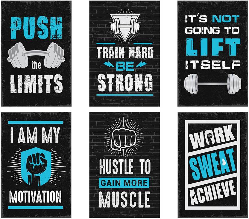 Gym posters Set of 6 Gym Posters Motivational Gym Quotes Poster