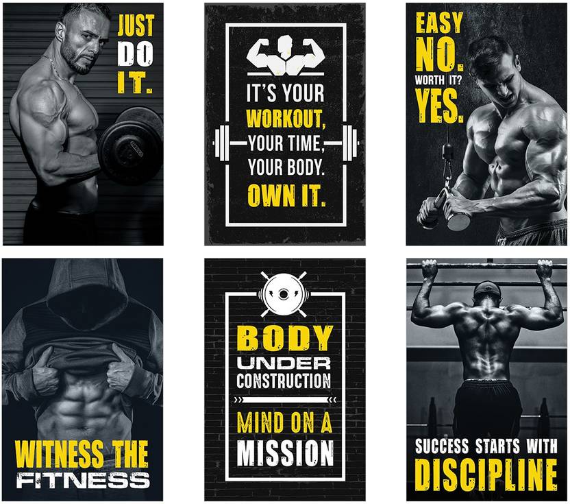Gym posters Set of 6 Gym Posters Motivational Gym Quotes Posters