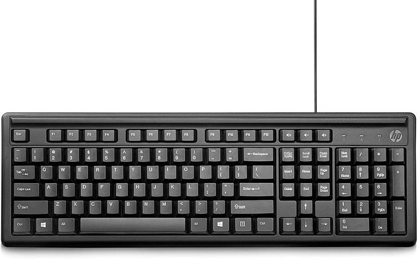 HP KEYBOARD 100 WITH RUPEE SYMBOL Wired USB Desktop Keyboard HP