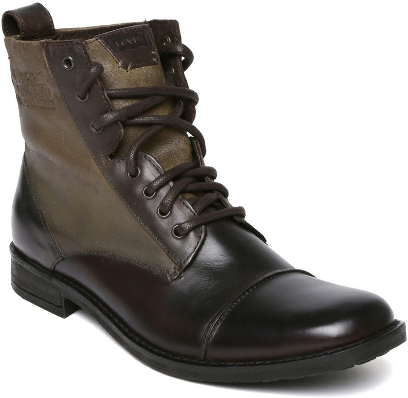 Dark Brown Leather Boots Boots For Men 