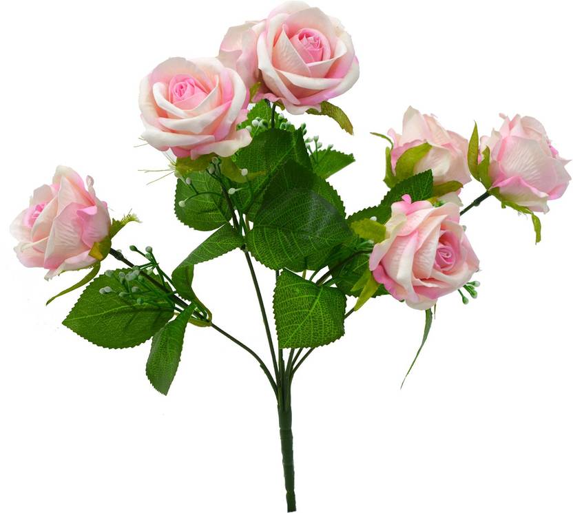 Flipkart Perfect Homes Real Touch Pink Rose Artificial Flower Price in
